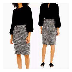J. Crew No. 2 tweed multicolor pencil skirt size 4